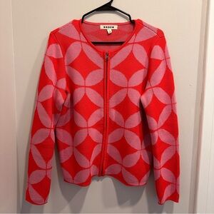 Boden Red and Pink Patterned Cardigan
